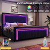 AMERLIFE Upholstered Platform LED Bed Frame with 4 Storage Drawers, Adjustable Headboard with Vertical Channel Design - 4 of 4