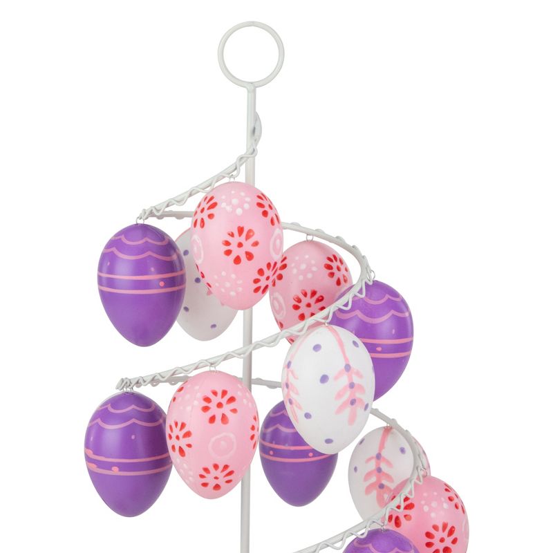 Northlight 14.25" Floral Cut-Out Spring Easter Egg Tree Decoration - White/Pink, 4 of 6
