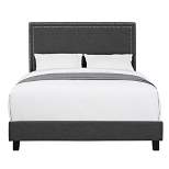 Emery Upholstered Queen Platform Bed Charcoal Black - Picket House Furnishings