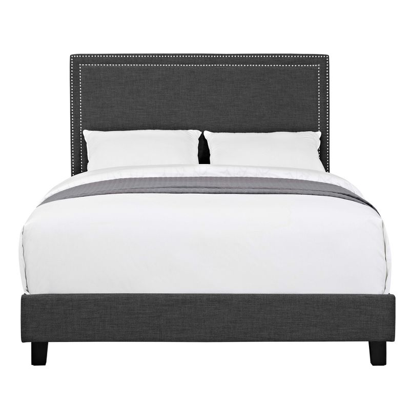 Emery Upholstered Queen Platform Bed Charcoal Black - Picket House Furnishings, 1 of 10