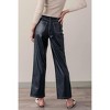 Women's Faux Leather Straight Leg Pants - PAPERMOON - 3 of 3