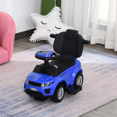 Sillysis 2 In 1 Push Cars for Toddlers Kid Ride on Push Car Stroller Sliding Car with Horn Music Light Function Secure Bar Ride on Toy