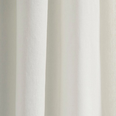 Luxury Modern Flower Linen Like Embroidery Border Window Curtain Panel Off White/Black Single 52X84