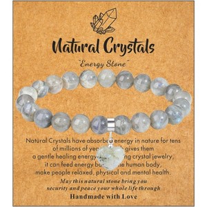 Healing Crystal Bracelet for Women, 8mm Natural Gemstone Beaded Bracelet, Love Heart Bracelet - 1 of 4