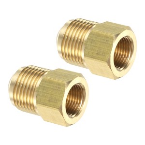 Unique Bargains Fit Air Gas Line Refrigeration Brass SAE 45 Degree Flare Plumbing Connectors - 1 of 4