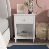 INFURNIC Nightstands Wooden Nightstand with One Drawer One Shelf Storage for Kids Adults Bedroom, White, 19.7"*15"*26.8" - 3 of 4