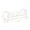 66.34" Upholstered Bench with Wood Legs and 2 Bolster Pillows, Daybed Bench, End of Bed Bench for Bedroom, Living Room, or Entryway-Tanpinhause - 4 of 4