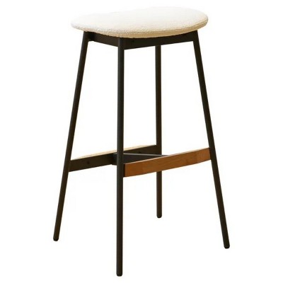 Set of 2 Bar Stools Comfortable & Stylish Counter Height Bar Soft Fabric Upholstered, Backless