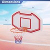 Costway Large Wall Mounted Basketball Hoop with 36" x 24" Shatter-proof Backboard or Kids - 2 of 4