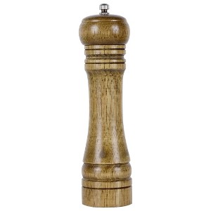 Unique Bargains Wooden Home Kitchen Hand Crank Twist Salt Spice Container Mill Grinder Shaker Bronze Tone - 1 of 4