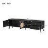 70" Modern Storage TV Stand for TVs up to 80 Inches with Rattan Doors, Versatile Entertainment Center for Living Room or Bedroom–The Pop Home - 4 of 4