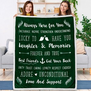 PAVILIA Best Friend Throw Blanket, Soft Fleece Friendship Gift for Women BFF Bestie Birthday Teen Girls Soul Sister - 1 of 4