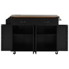 Kitchen Island Featuring Power Outlet, Fold-Down Leaf, Spice Shelf, and Drawer - 2 of 4