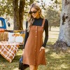 Women's Corduroy Button-Front Pinafore Retro Jumper Dress - Cupshe - 2 of 4