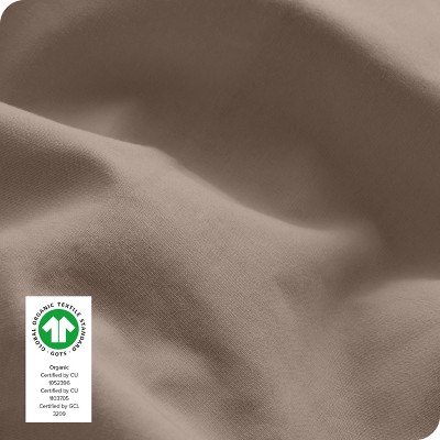 Taupe Twin XL Organic Cotton Percale Sheet Set