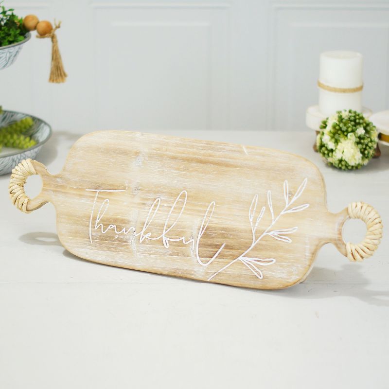 VIP Wood 22 in. White Carved Display Tray, 3 of 6