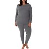 Fruit of the Loom Women's and Plus Thermal Stretch Fleece Top and Pant Set - 4 of 4