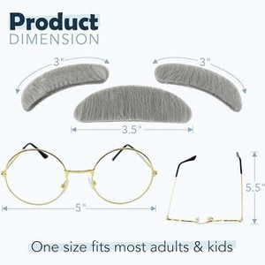 4E's Novelty Old Man Costume Kit for Kids & Adults, Includes Hat with Wig, Glasses, Stick-on Mustache & Eyebrows Costume for Boys - 1 of 4