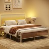Full Size Rattan Bed Frame with Headboard, Modern Style Cane Boho Bed Frames with Heavy Duty Sturdy Steel Slat Support, No Box Spring Needed, White - 2 of 4