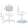 Dsvimoy Task and Office Chair Armless Ergonomic Mesh Seat Adjustable for Home Office, Blue, 16.5"*17.9"*34.8" - 3 of 4