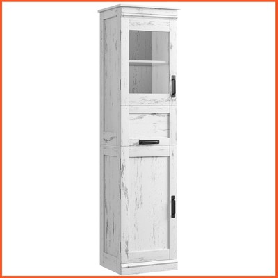 Storage Cabinet, 67" Tall Bathroom Cabinet,with Adjustable Shelves and 4 Doors 67 Inch Pantry Cupboard