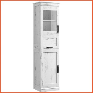 Storage Cabinet, 67" Tall Bathroom Cabinet,with Adjustable Shelves and 4 Doors 67 Inch Pantry Cupboard - 1 of 4