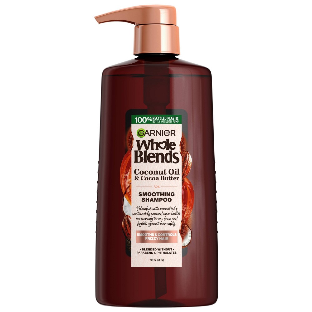 Photos - Hair Product Garnier Whole Blends Smoothing Pump Shampoo with Coconut Oil Extracts - 28 