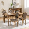 Set of 2 French Style Dining Chairs Upholstered Chairs Accent Chairs Armless Chairs with Nailhead Trim, Velvet/PU Leather-ModernLuxe - 3 of 4