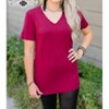 Women's Forever Fave Solid Short Sleeve V-Neck Top - Crazy Train - 2 of 3
