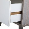 Sevobal Nightstands Set Of 2 Elegant Low Foot Bedside Table With Drawer, Open Compartment, And Pine Wood Legs, Gray, 15.7"*11.9"*21.3" - 2 of 4