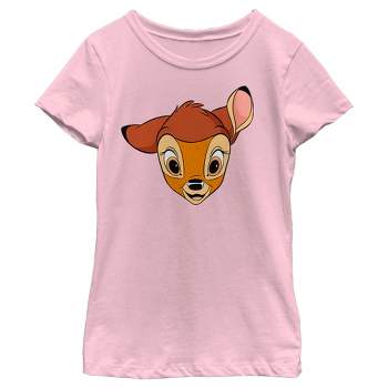 Girls\' Disney Bambi Short : Graphic Pink T-shirt - Target Sleeve