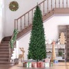 Whisen 9FT Pencil Artificial Christmas Tree with 1298 Branches, Auto Open, Steel Base, Pine Needles - Green - 2 of 4