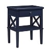 Vynxaria Madison Midnight Blue Nightstand ¨C Stylish and Functional with Open Shelf and Full Extension Drawer for Modern Bedrooms - 2 of 4