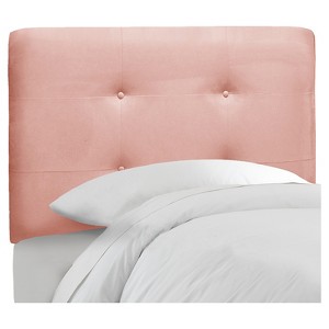 Queen Kids Button Tufted Headboard Light Pink Microfiber - Pillowfort