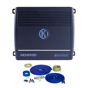 Memphis Audio SRX150.2 150 Watt RMS 2-Channel Car Stereo Amplifier 2-Ohm Amp Bundle with 8 Gauge Complete Amp Installation Wire Kit - 1 of 4