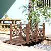 Outsunny 5 ft. Garden Bridge with Safety Rails, Wooden Outdoor Bridge for Backyard Ponds, Creeks, Streams - 2 of 4