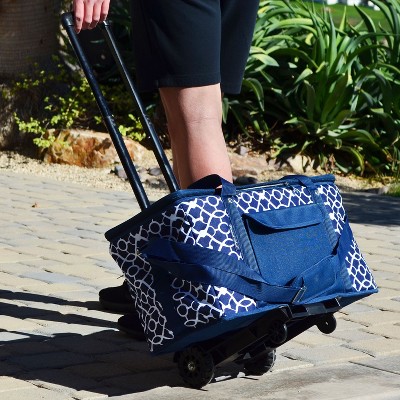 Trellis Blue 36 Quart Insulated Rolling Cooler Bag