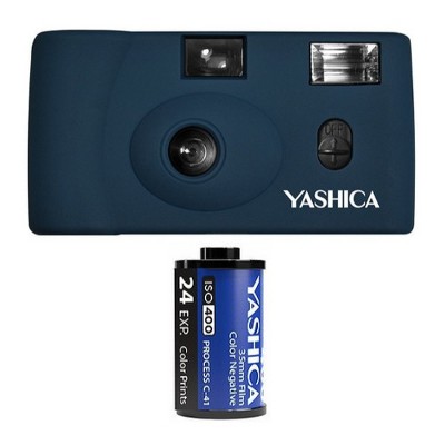 YASHICA MF-1 Snapshot Art 35mm Film Camera Set (Prussian Blue)