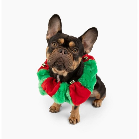 Midlee Red green Christmas Plush Bell Collar Target