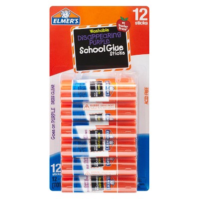 Elmer's 12pk Washable School Glue Sticks - Disappearing Purple