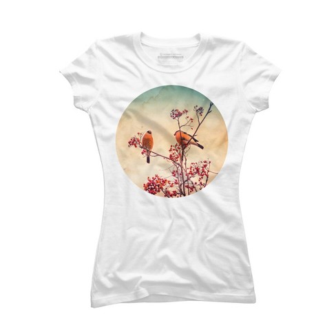 Junior's Design By Humans Bullfinch eat rowan By AnnArtshock T-Shirt - image 1 of 3