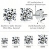 925 Sterling Silver CZ Stud Earrings - White Gold Plated, 2-7mm 8 Color Options, Hypoallergenic for Women - 2 of 4
