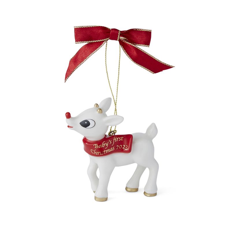 Spode Christmas Tree Rudolph The Red Nosed Reindeer® Baby's First Christmas Ornament 2023, 2 of 5