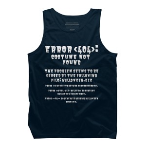 Men's Design By Humans Halloween Error 404 Costume Not Found Apparel, Funny Geeky By khaledned99 Tank Top - 1 of 3