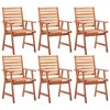 vidaXL Outdoor Chair Set of 6 Natural wood Solid Acacia wood - 2 of 4