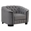 Velvet Upholstered Accent Sofa with Thick Removable Seat Cushion - 2 of 4