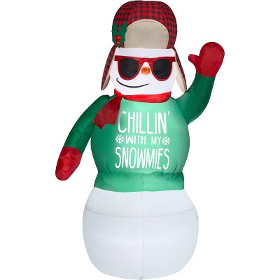 Gemmy Animated Christmas Airblown Inflatable Snowman Chillin, 6 ft Tall, Multicolored