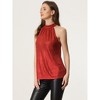 Allegra K Women's Casual Party Sparkle Sleeveless Halter Tops - 4 of 4