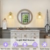 POWLIG 10.67-in 1-Light Gold Vintage Floral Wall Sconce With Thickened Snowflake Glass Shade - 4 of 4