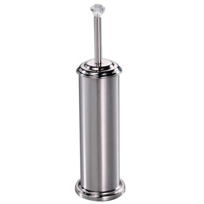 Home Basics Stainless Steel Toilet Brush Holder with Diamond Top